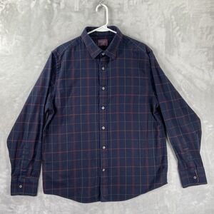 UNTUCKit Shirt men's XL Button Down Flannel Slim Fit Blue Plaid Long Sleeve